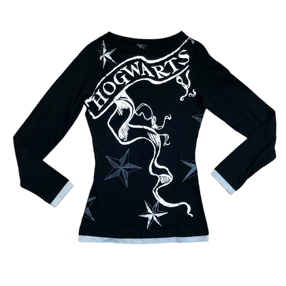 Universal Harry Potter Hogwarts black and silver girl’s long sleeve top, Medium